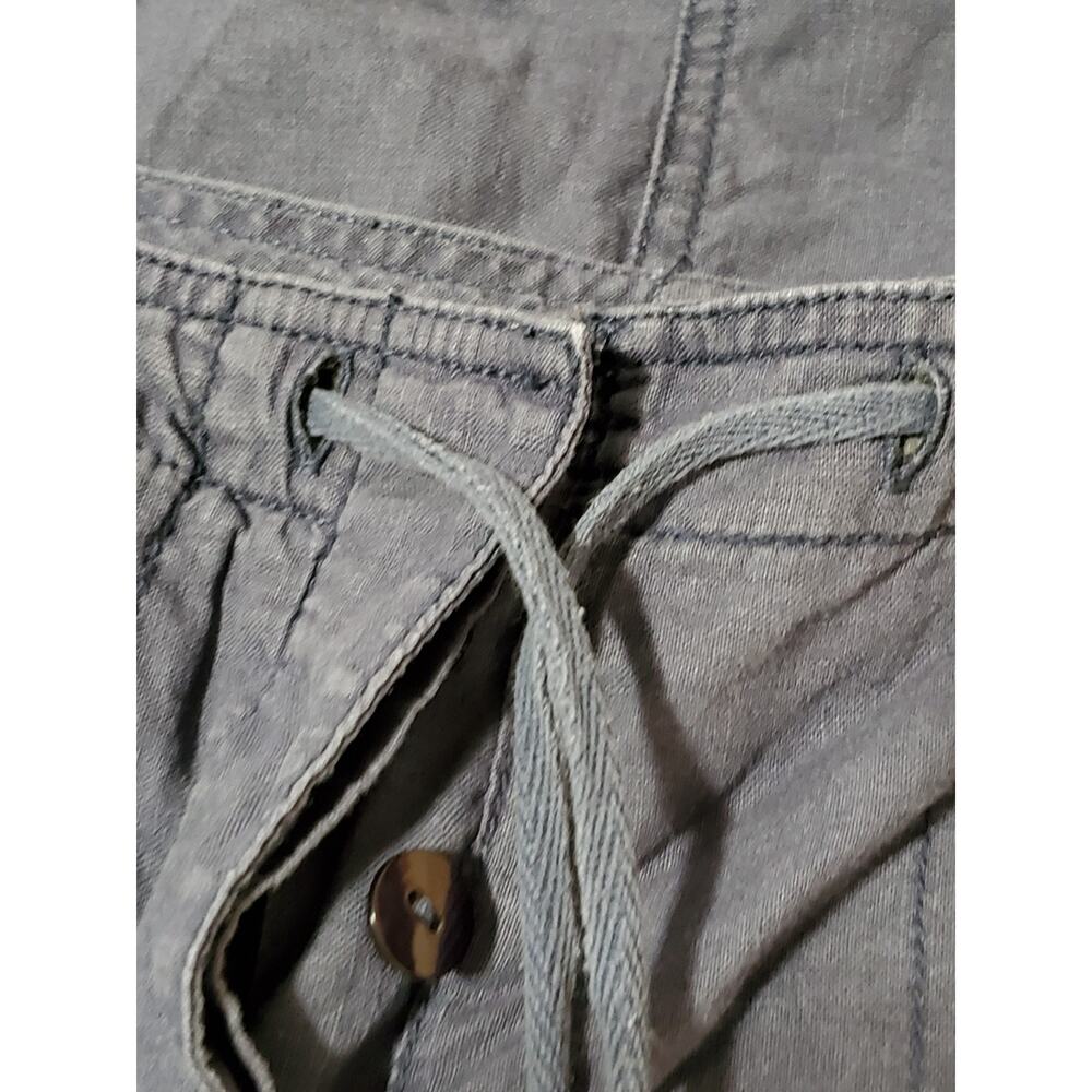 L.L. Bean Women’s Linen Skirt Size 12 Navy Blue Drawstring Pockets - Picture 8 of 12